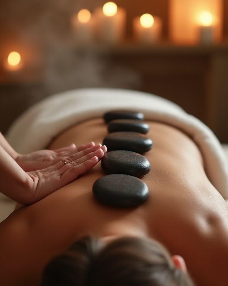Hot stone massage therapy at Holistic Luxury Spa & Salon, Arera Colony Bhopal